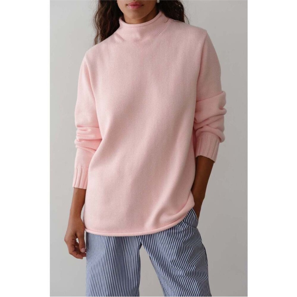 DONNI The Cotton Cashmere Roll Neck Sweater